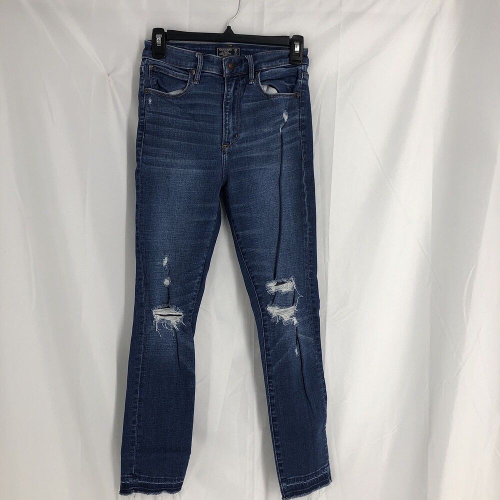 Abercrombie & Fitch Jeans Womens 2R Simone High Rise Ankle Stretch Denim Blue